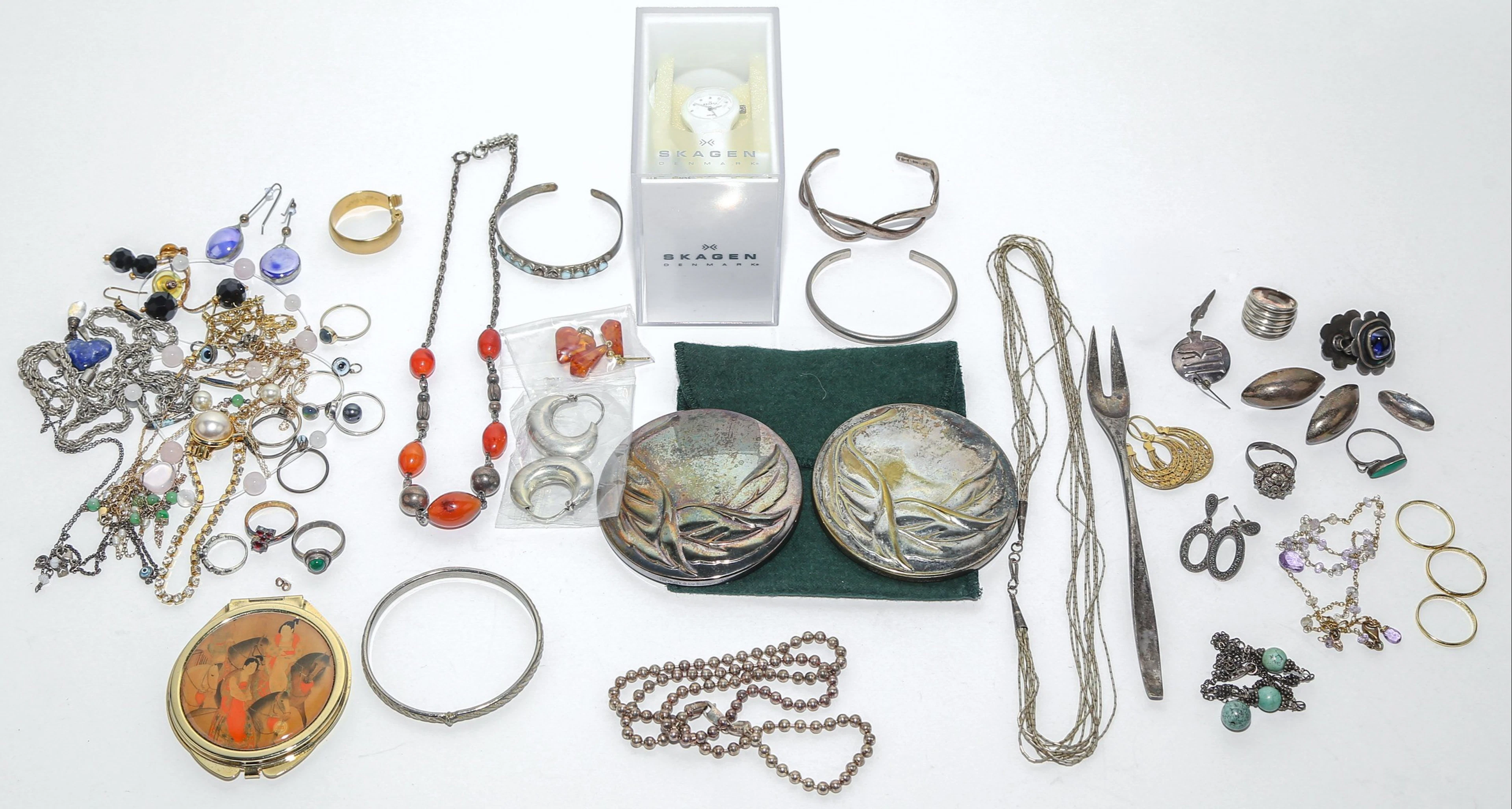 A Group of Sterling & Costume Jewelry