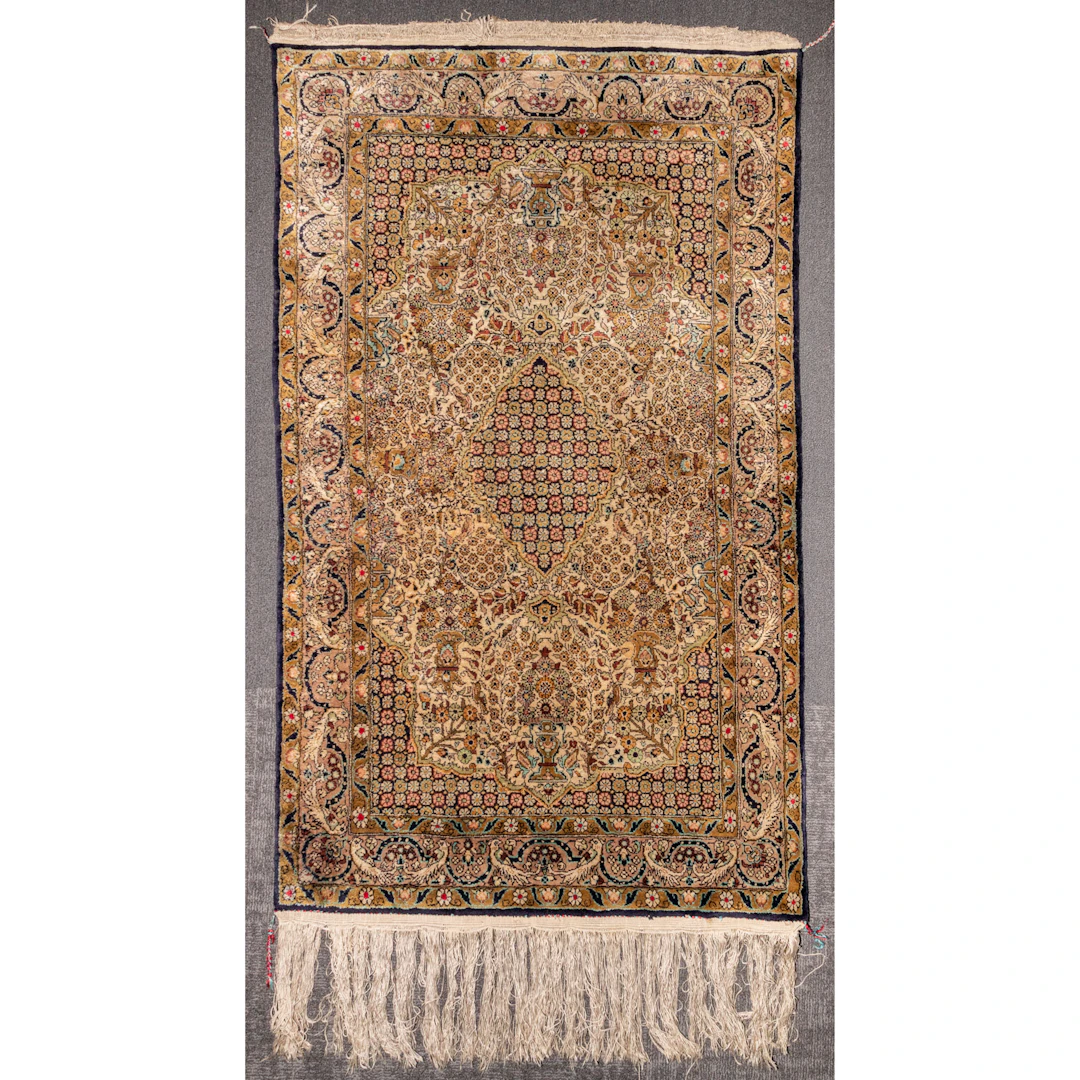 Silk Qum Rug, Persia, 2.8 x 4.4