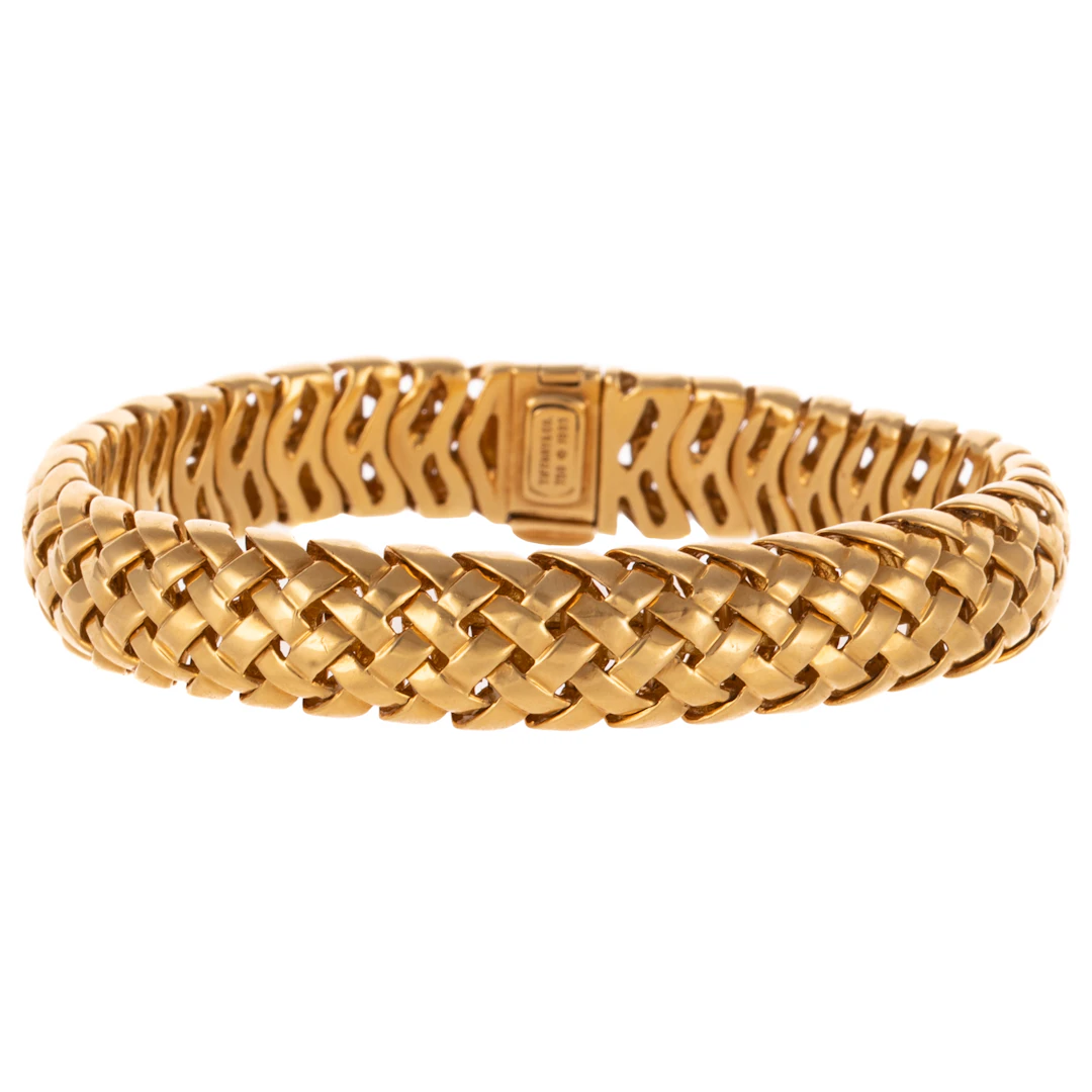 A Tiffany & Co Vannerie Basketweave Bracelet in 18K