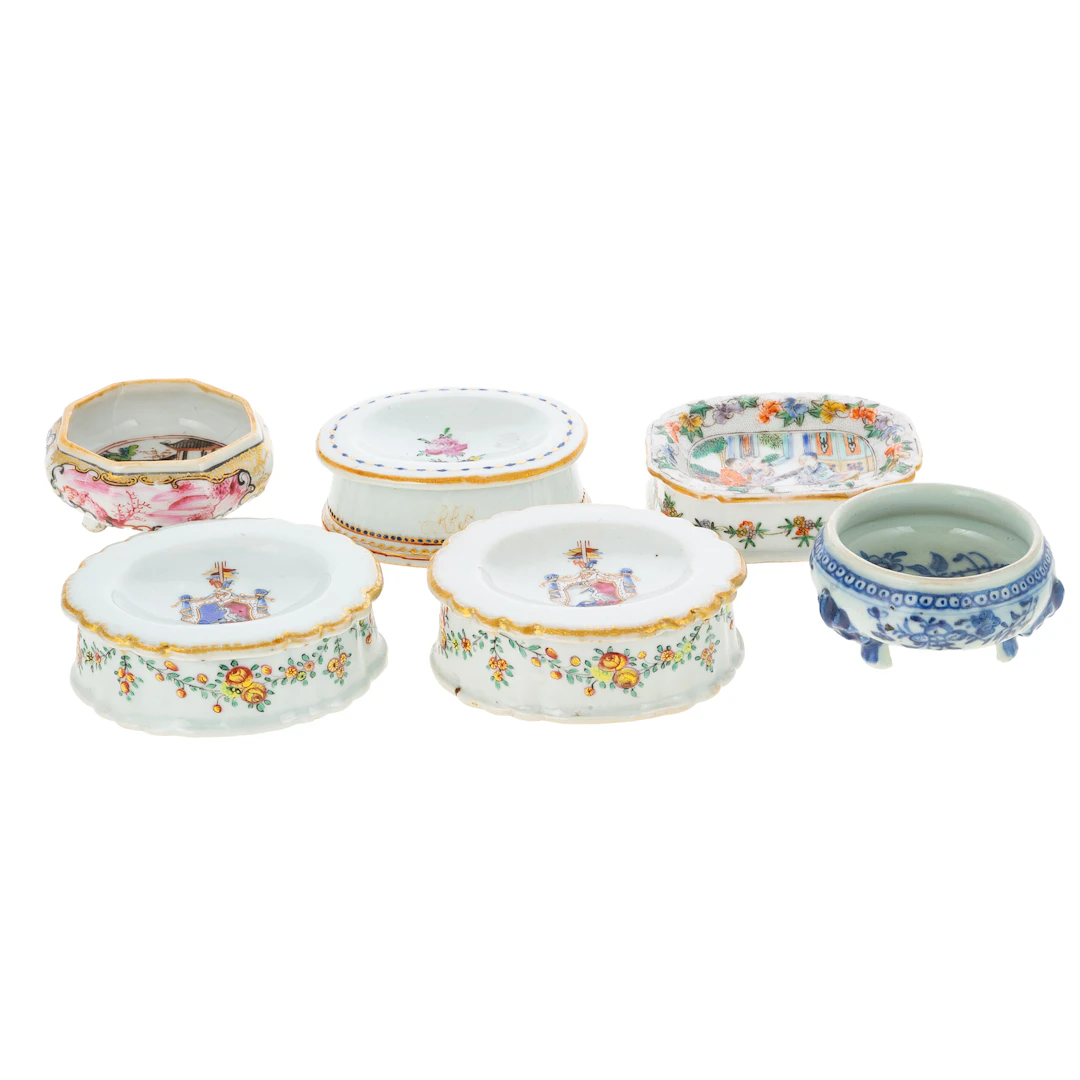 Six Chinese Porcelain Open Salt Cellars