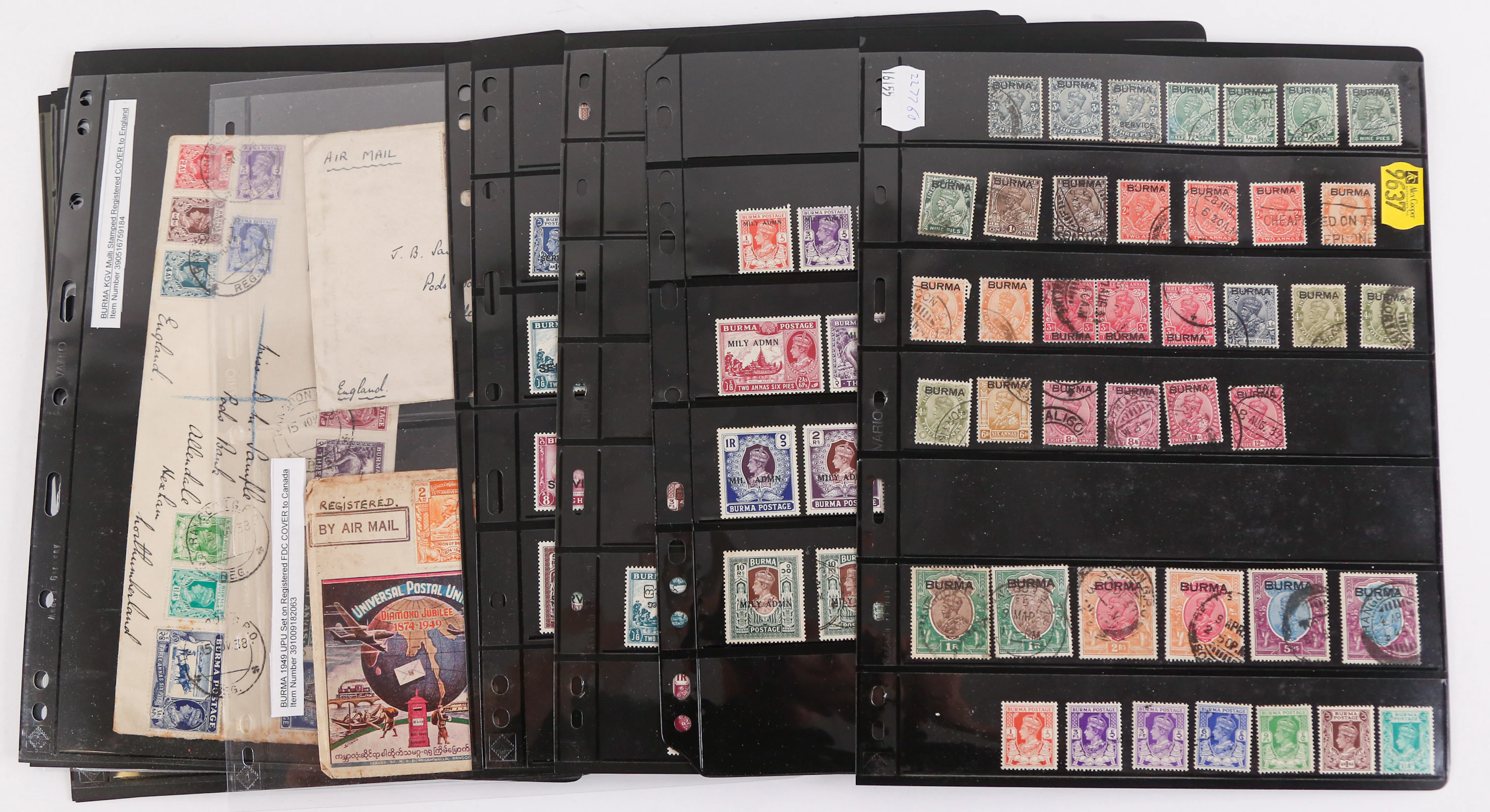 Burma: Postage Stamps, 1937-1947