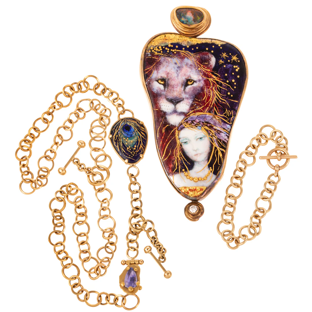 A Mona & Alex Szabados Pendant & Bracelet in 18K