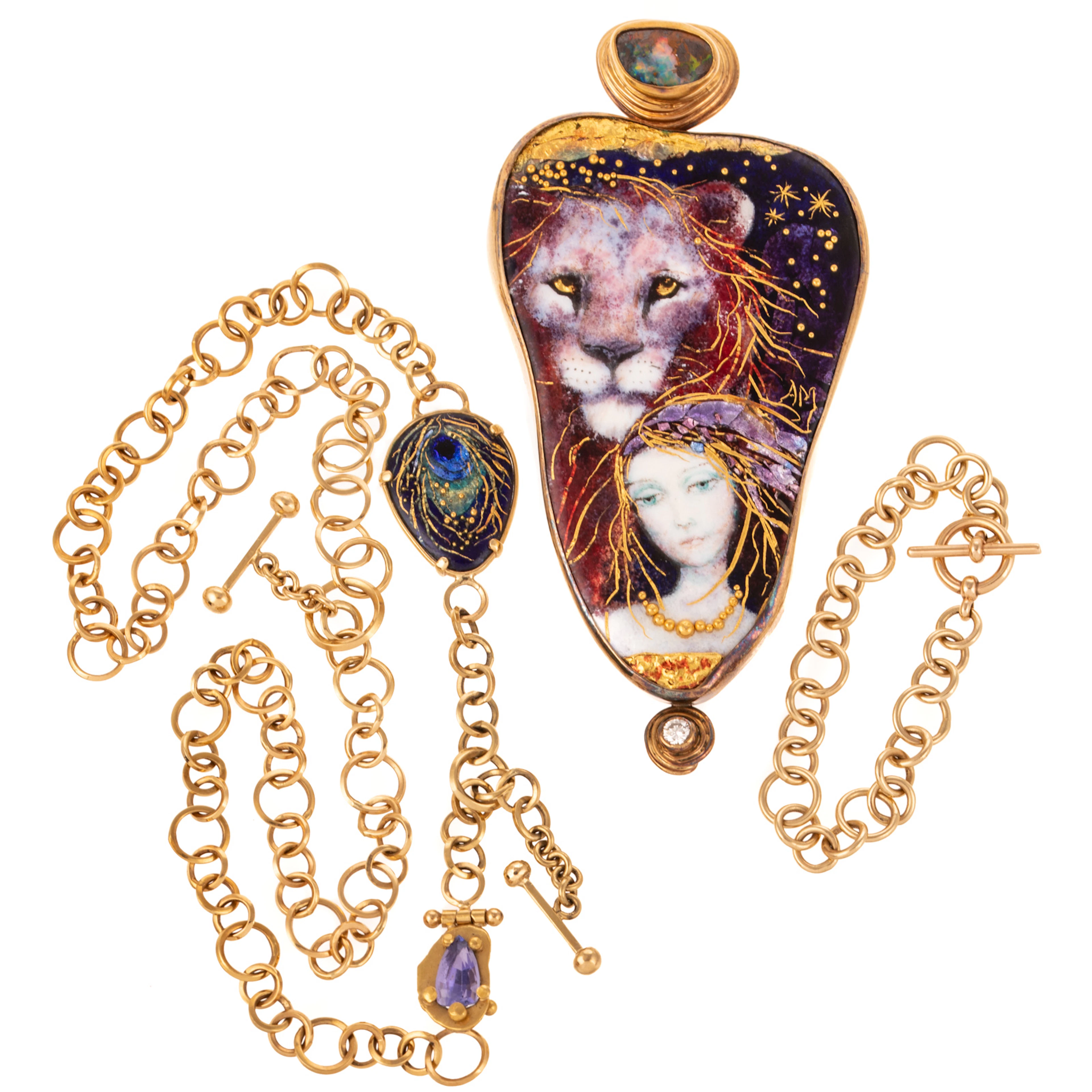 A Mona & Alex Szabados Pendant & Bracelet in 18K