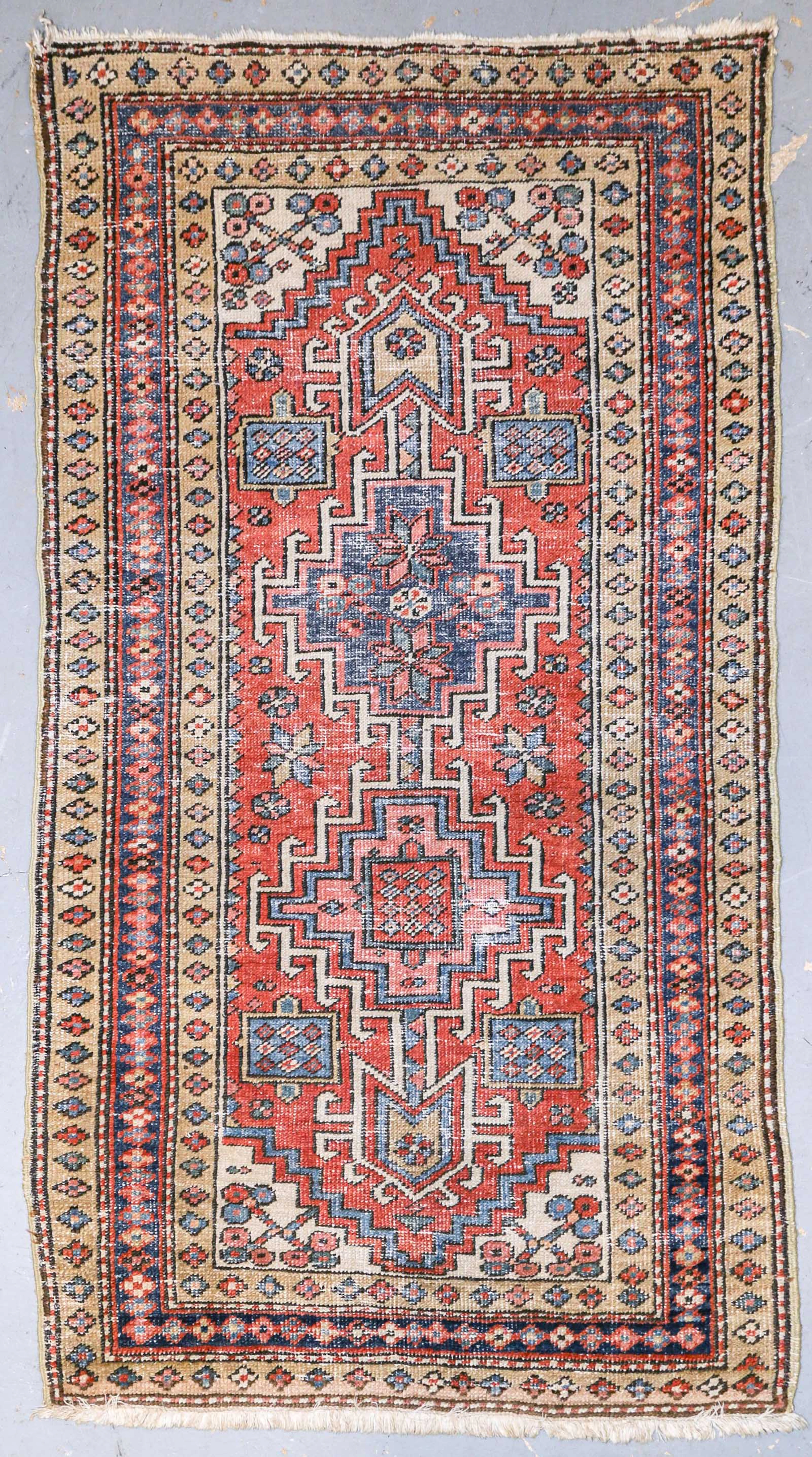 An Antique Heriz Runner, 2.8 x 5