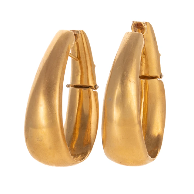 A Pair of Henry Dunay Tapered Hoops in 18K