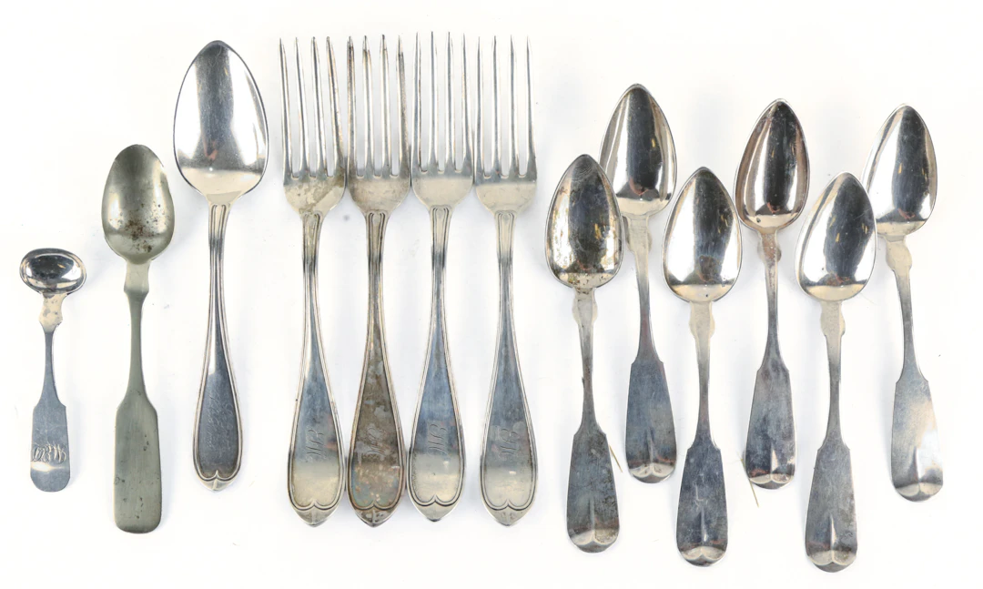 Collection of American Coin Silver Flatware