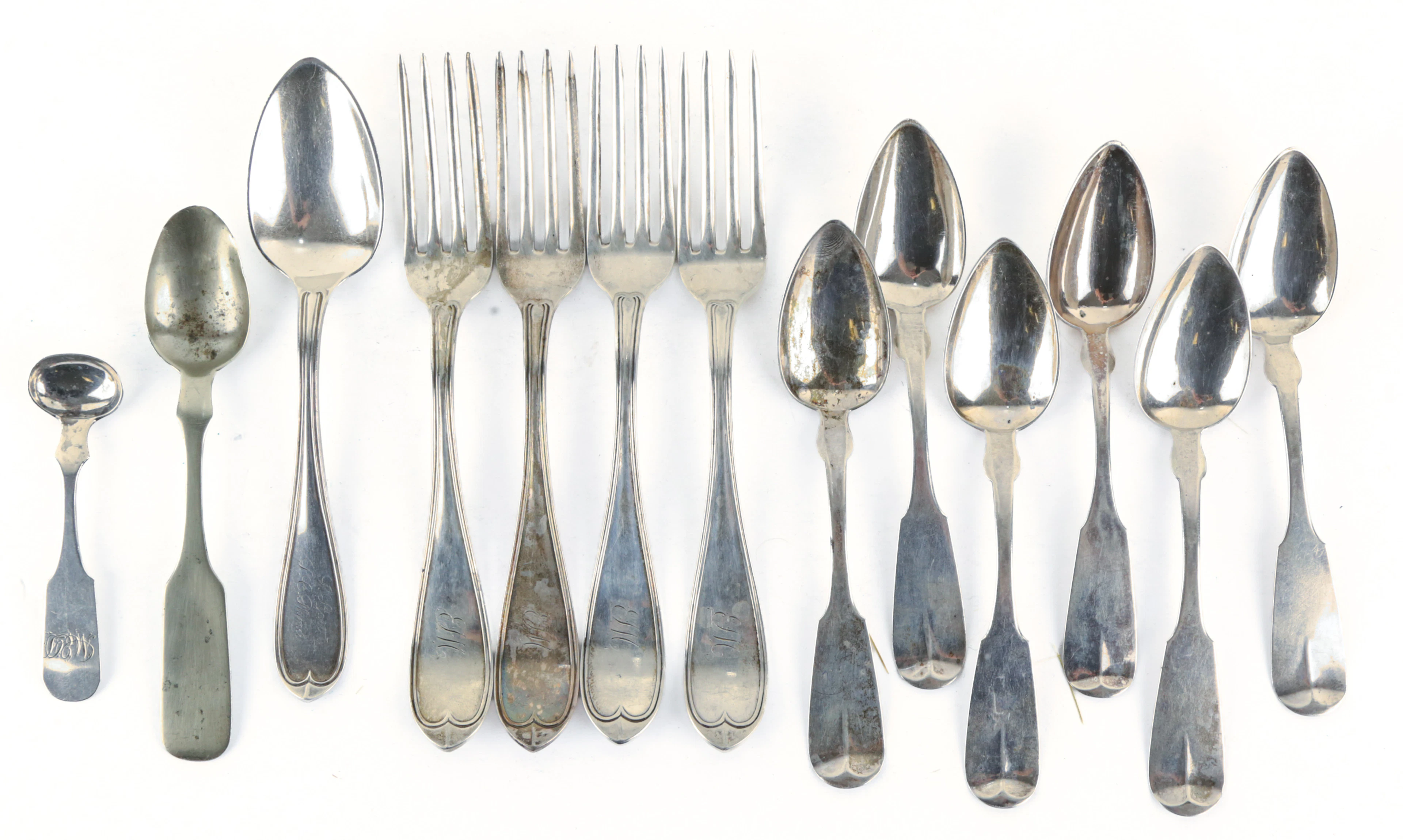Collection of American Coin Silver Flatware