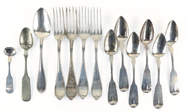 Collection of American Coin Silver Flatware