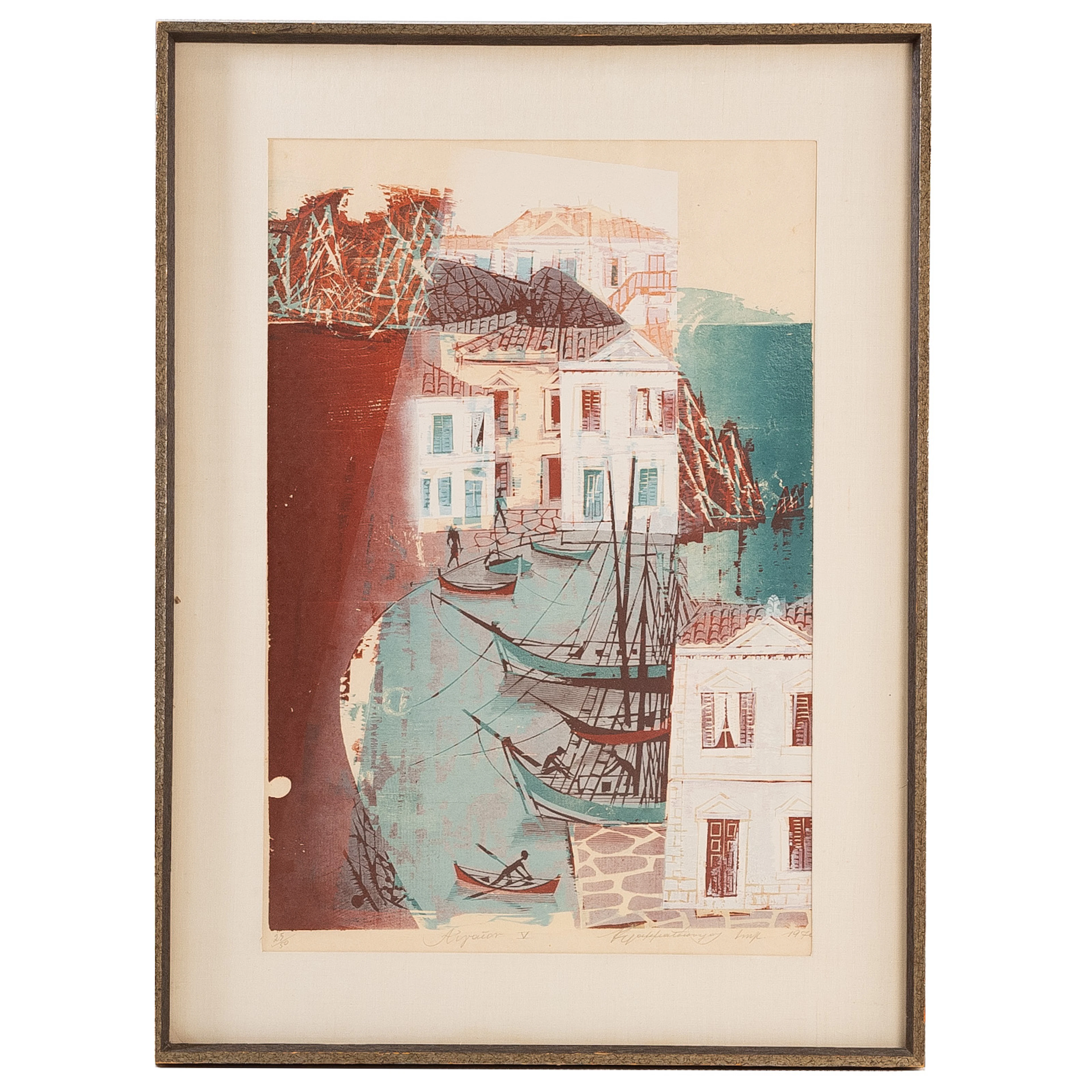 Costas Grammatopoulos. "Aegean V," woodcut