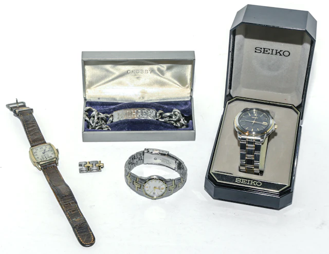 Sterling ID Tag, Seiko, Citizen & Hamilton Watches