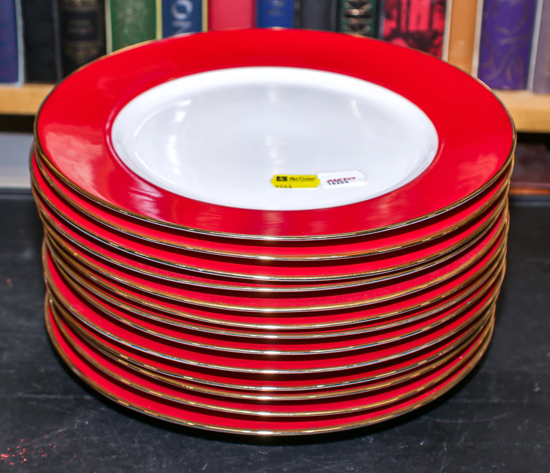 A Set of 13 Crate & Barrel Dinner Plates