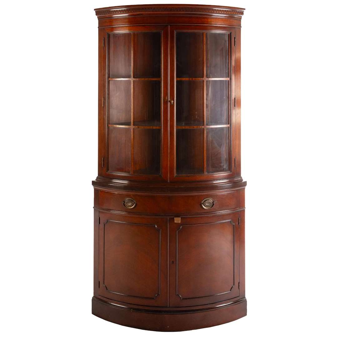 Drexel Mahogany Two-Door Corner Cabinet