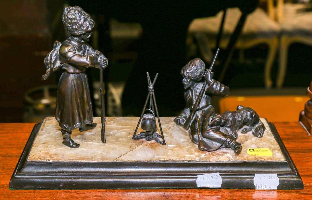 A Bronze Figural Group, Cossacks at Rest