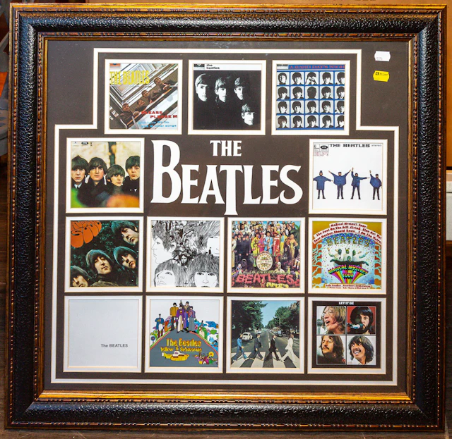 Framed 13 Photo Album Cover Set of The Beatles