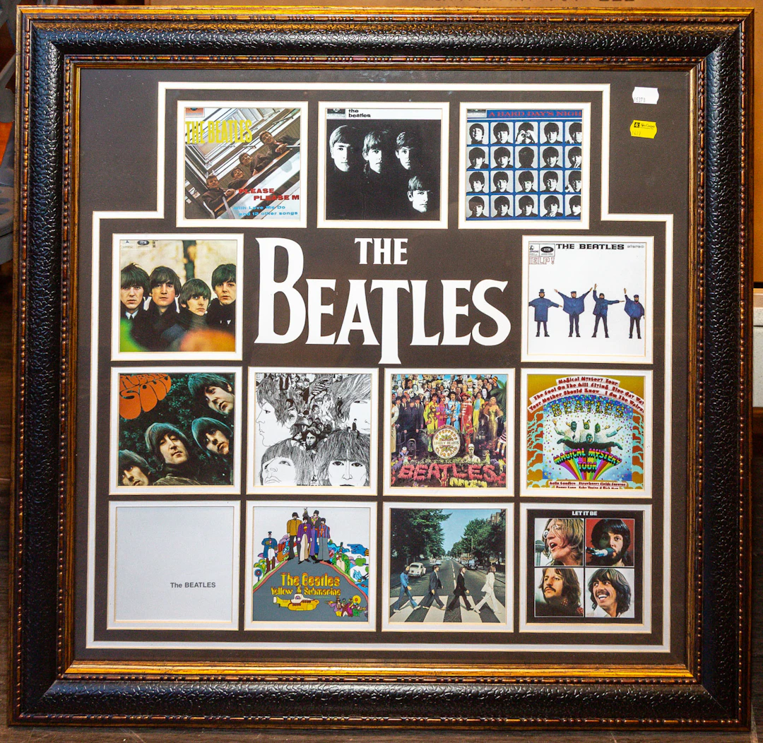 Framed 13 Photo Album Cover Set of The Beatles