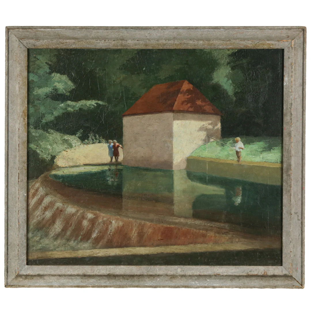 Cornelia R. Yuditsky. Untitled (Fishing), oil