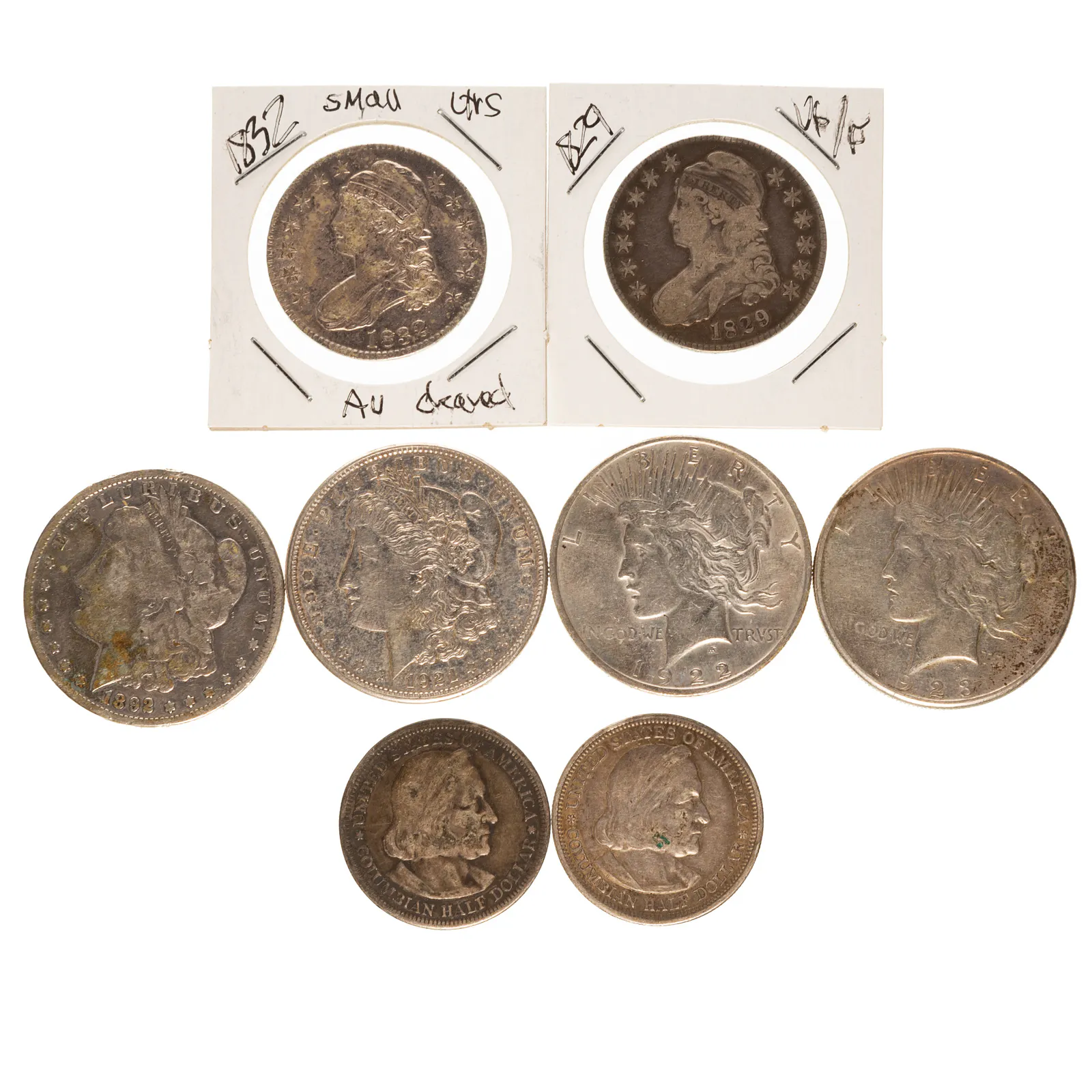 Larger US Type Coins Including Two Bust Halves