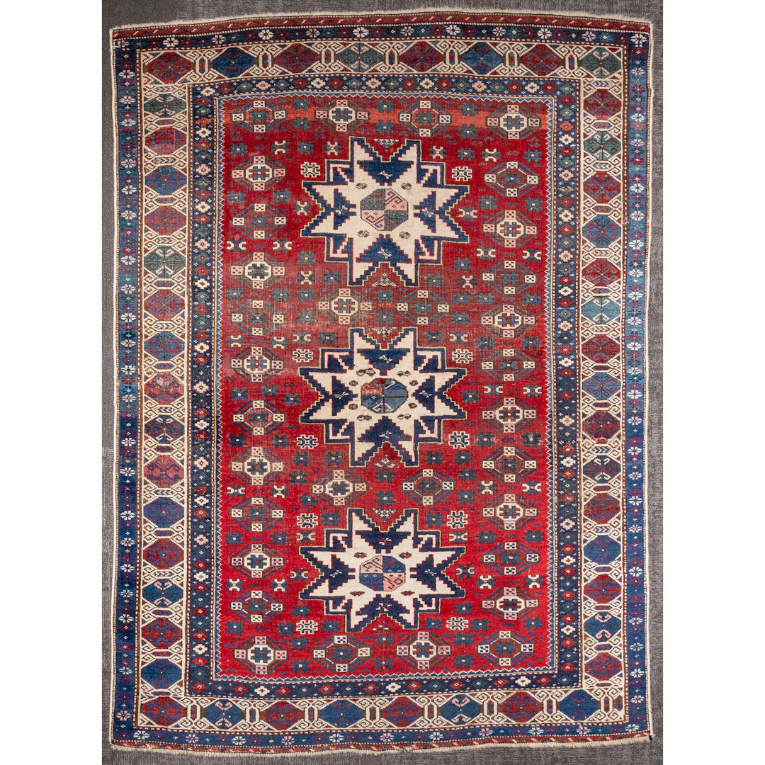 Antique Kuba Rug, Caucasus, 4 x 5.6