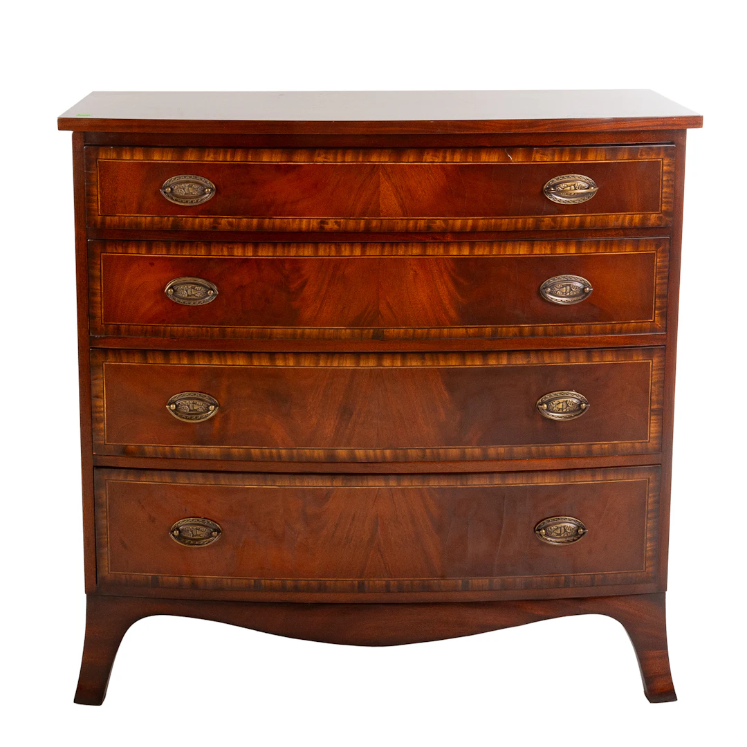George III Style Banded Mahogany Chest of Drawers