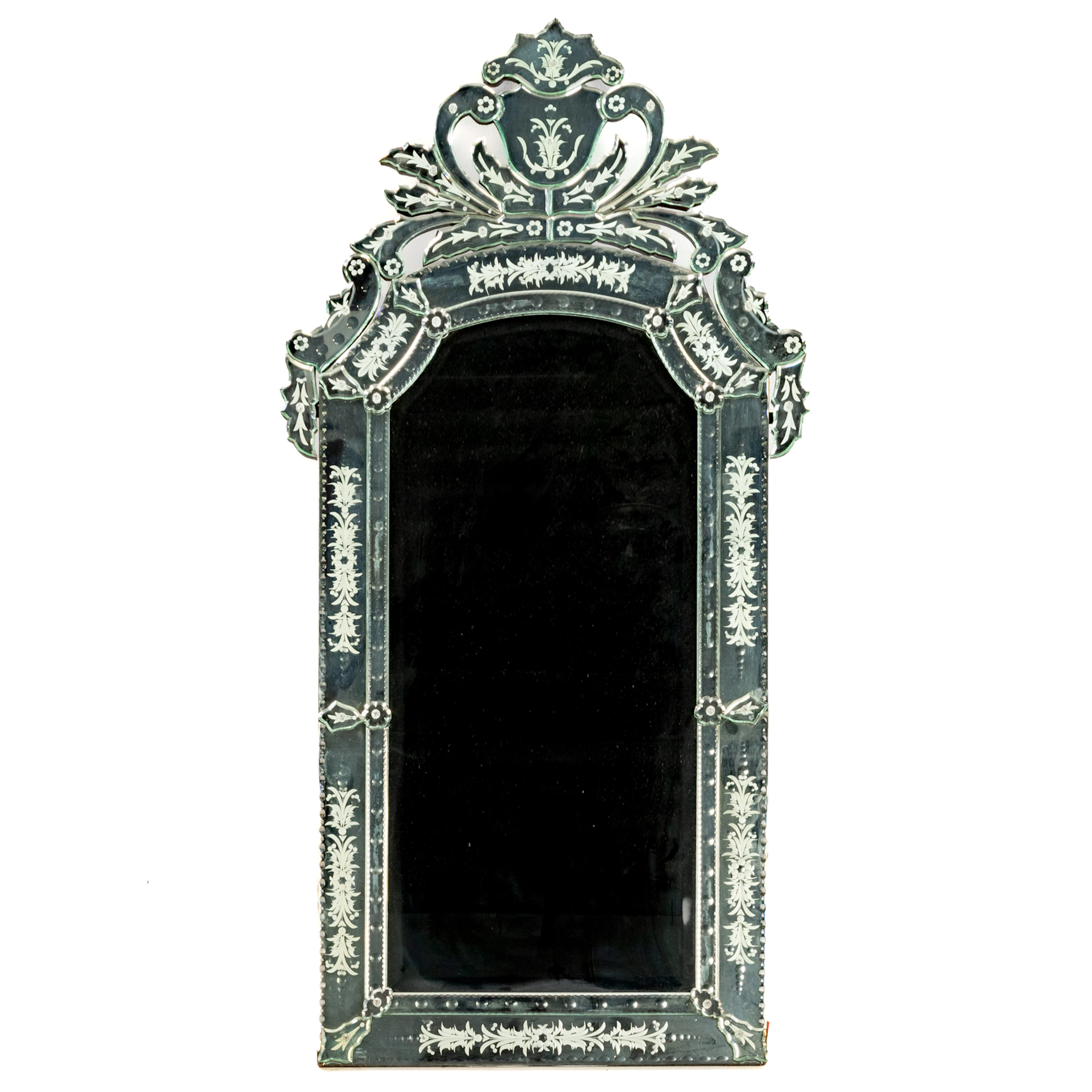A Venetian Style Etched Glass Mirror