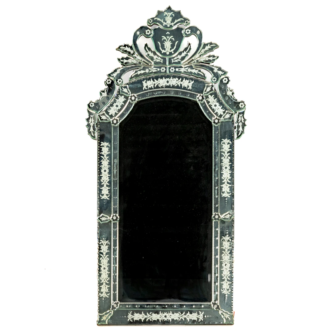 A Venetian Style Etched Glass Mirror