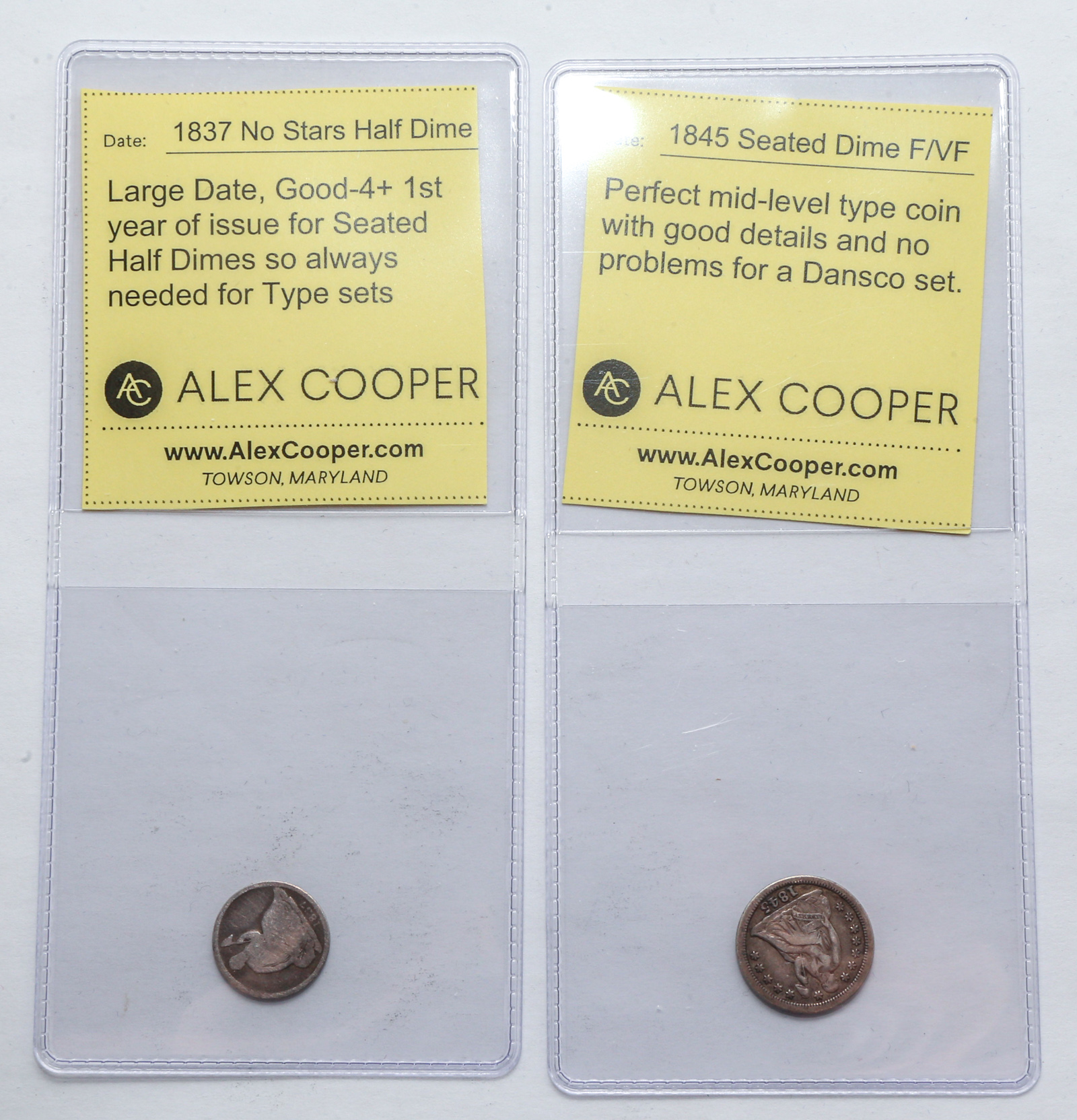 A Pair of Early U.S Seated Type Coins