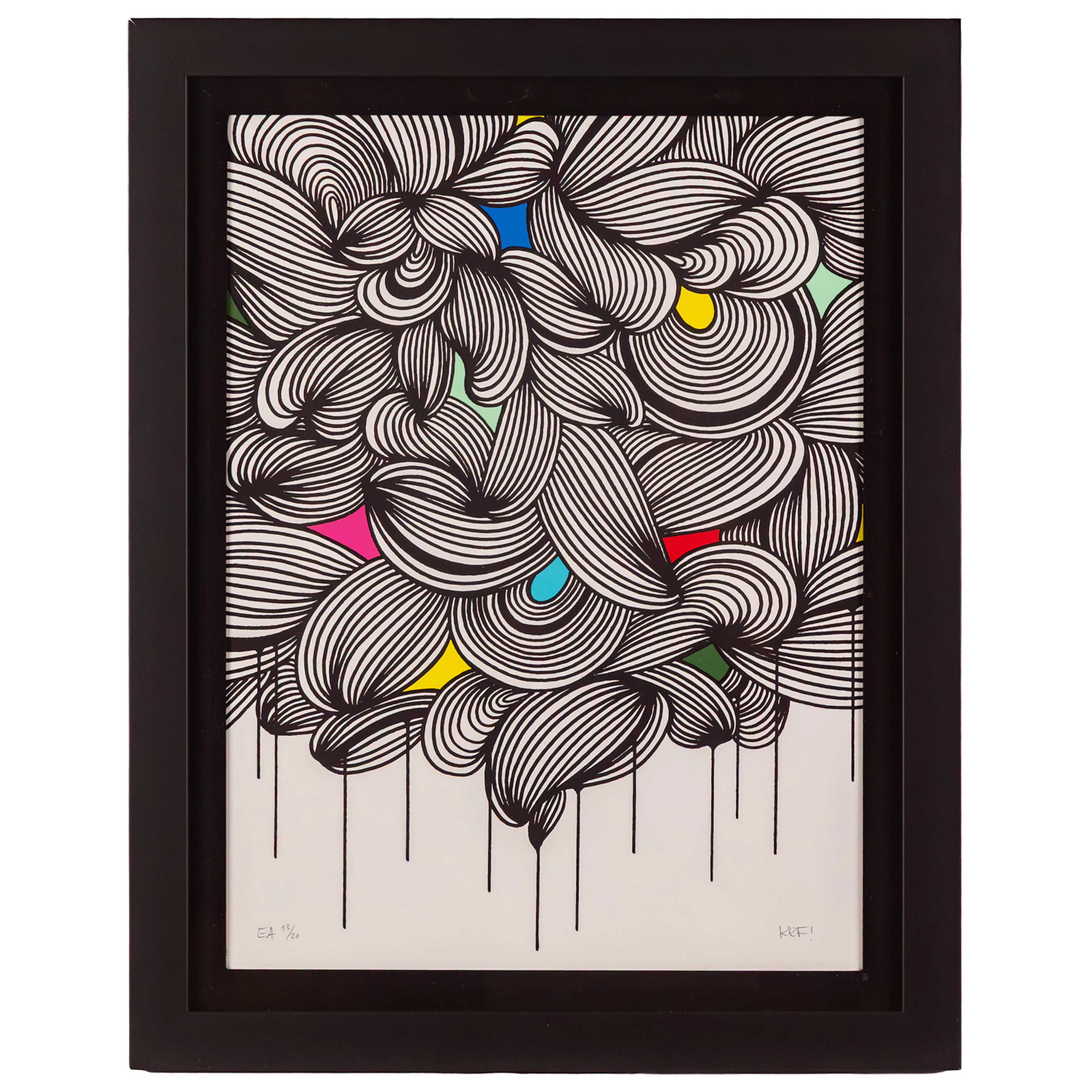 KEF! (Simon Kef). "Green Mountains and Silver Clouds #8," screenprint