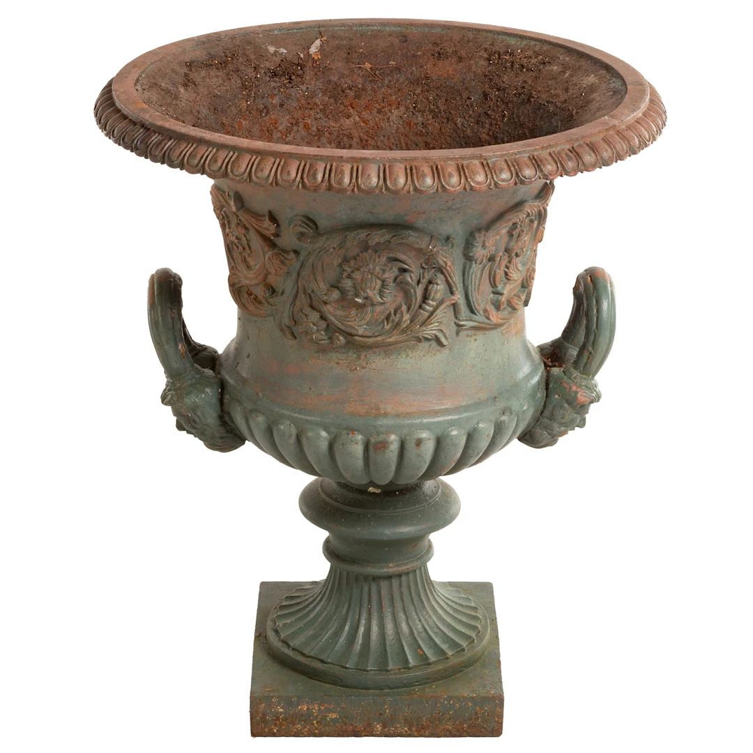 Victorian Style Cast Iron Figural Garden Planter