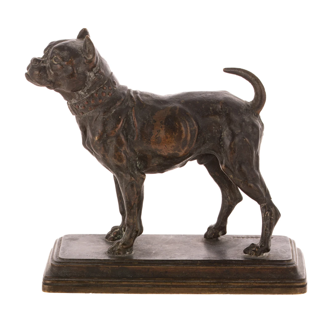 After Alfred Dubucand. "Bouledogue," bronze