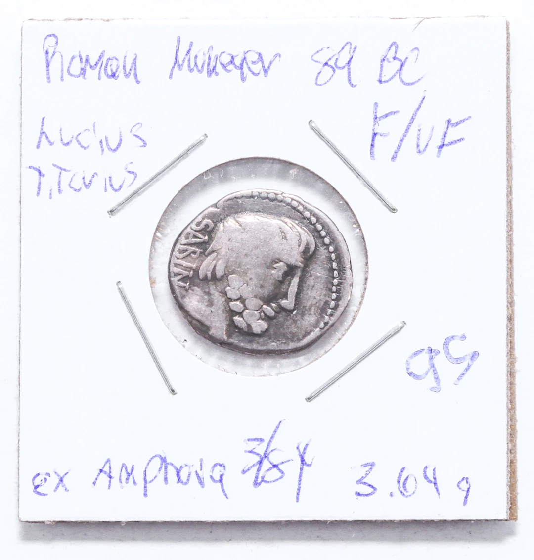 L. Titurius L.f. Sabinus, Roman Moneyer 89BC
