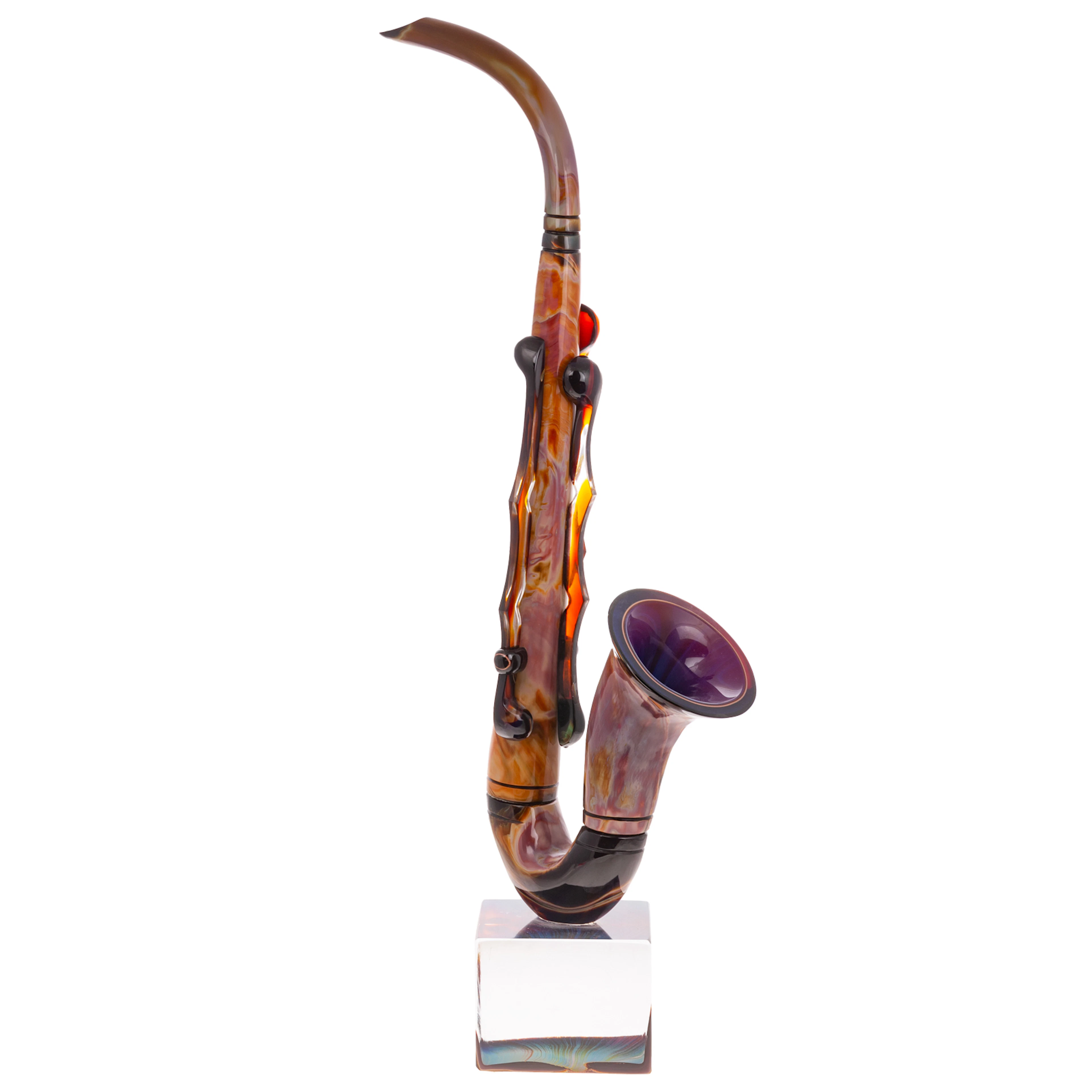 A Dino Rosin Art Glass Saxophone