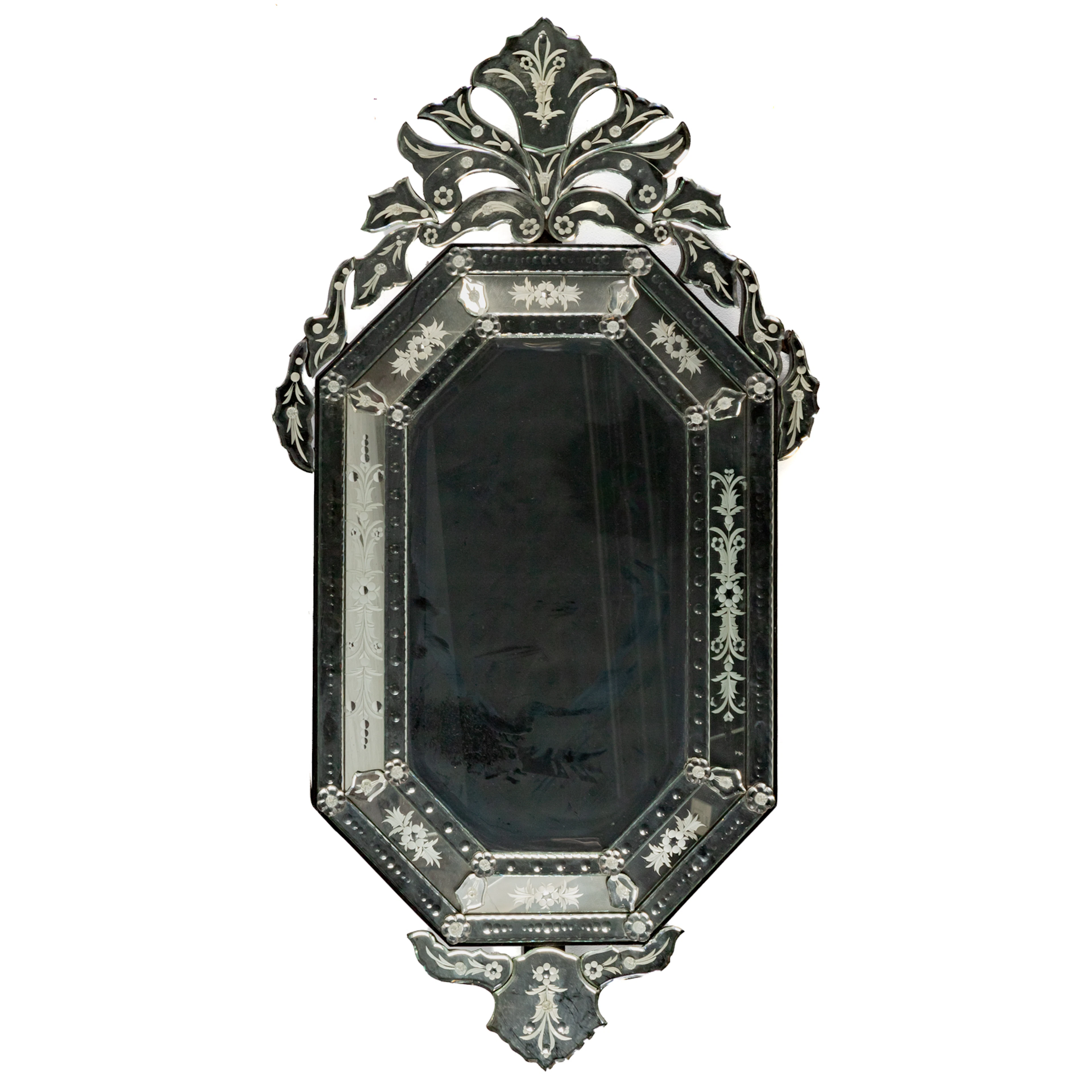 A Venetian Style Etched Glass Mirror