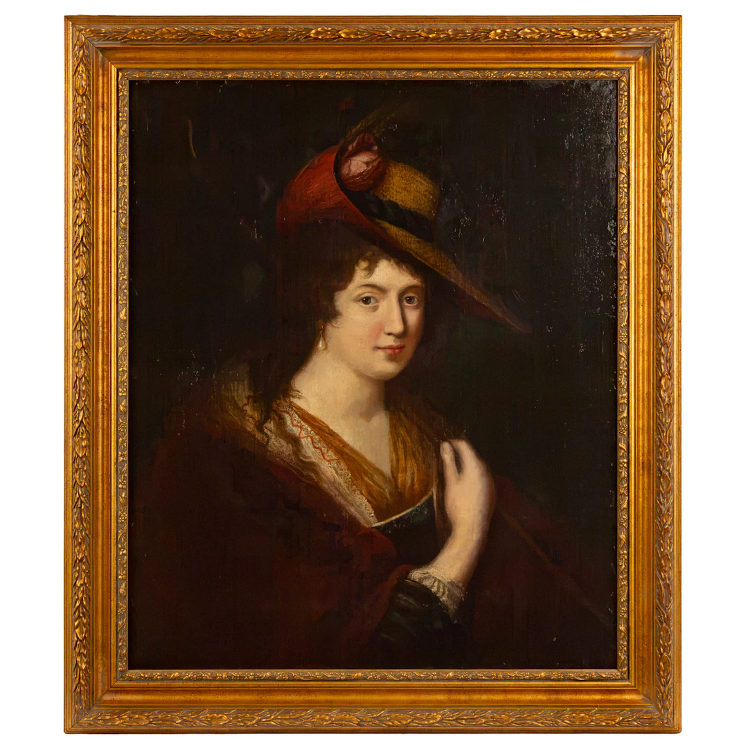 After Paulus Moreelse. "A Young Shepherdess," oil