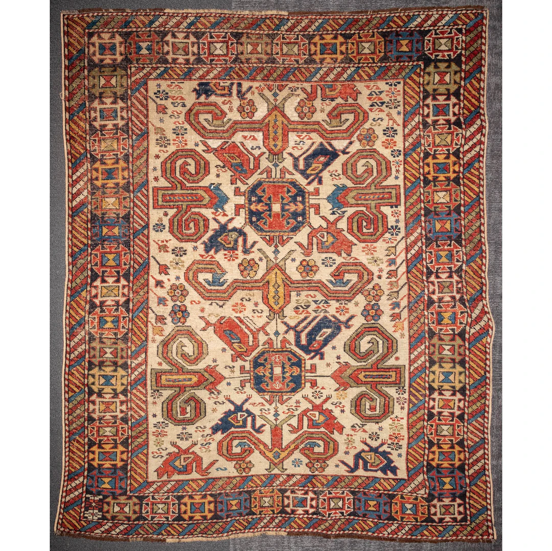 Antique Shirvan Rug, Caucasus, 3.4 x 4.3