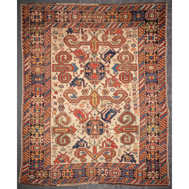 Antique Shirvan Rug, Caucasus, 3.4 x 4.3