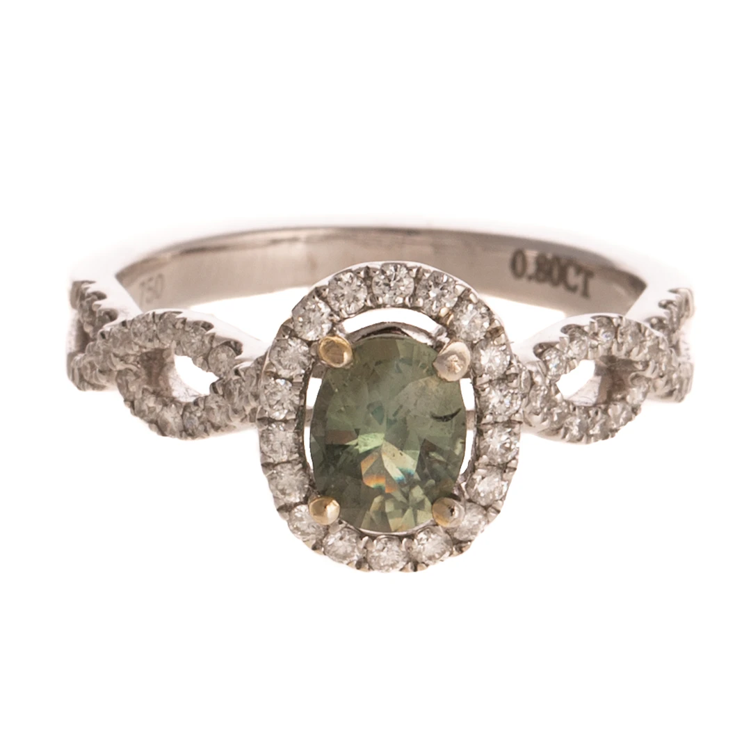 A GIA 0.80 ct Alexandrite & Diamond Ring in 18K