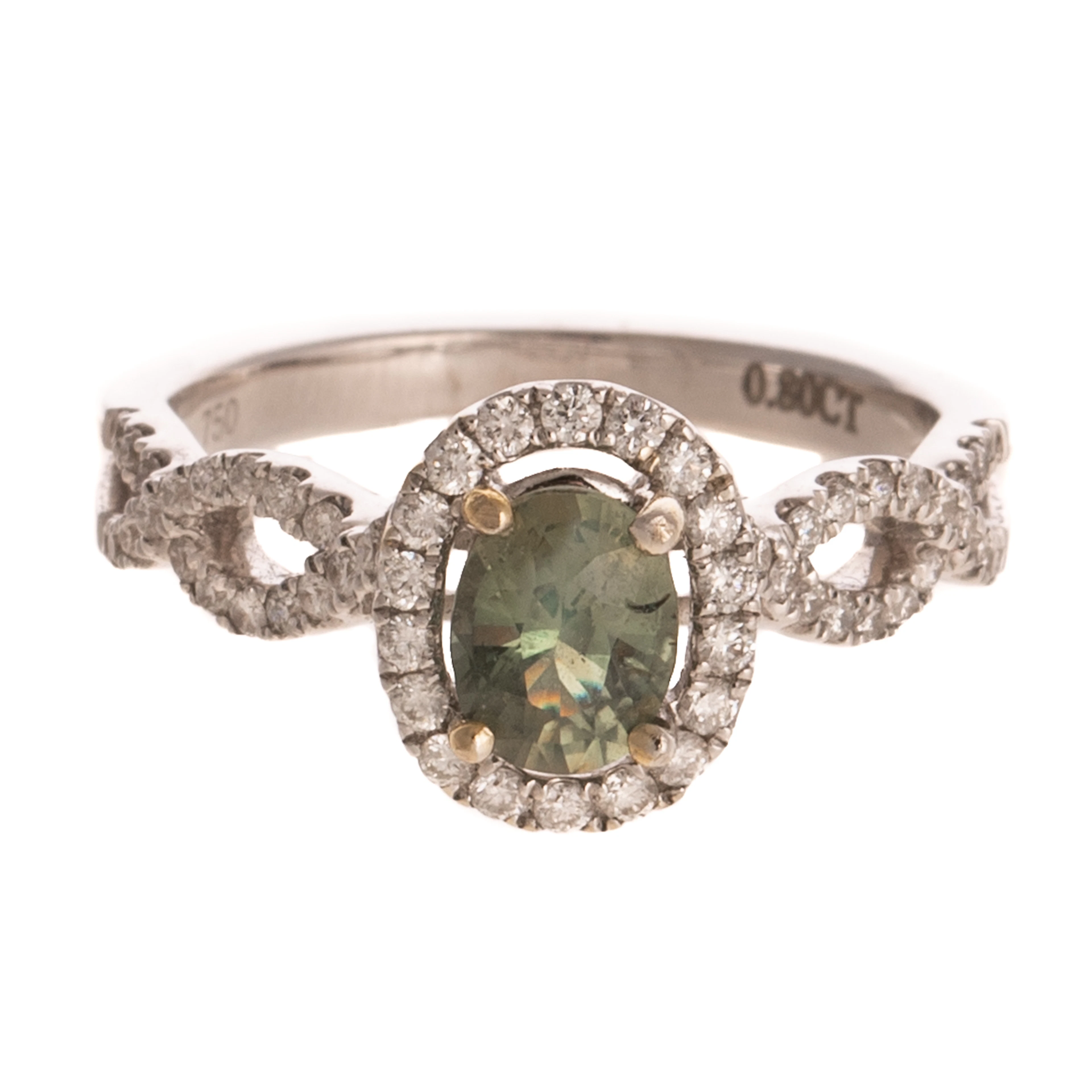A GIA 0.80 ct Alexandrite & Diamond Ring in 18K