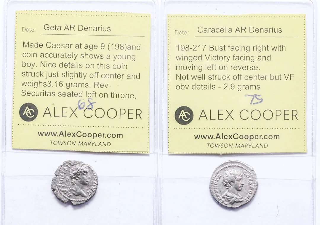 Two Brothers, Geta & Caracalla AR Denari