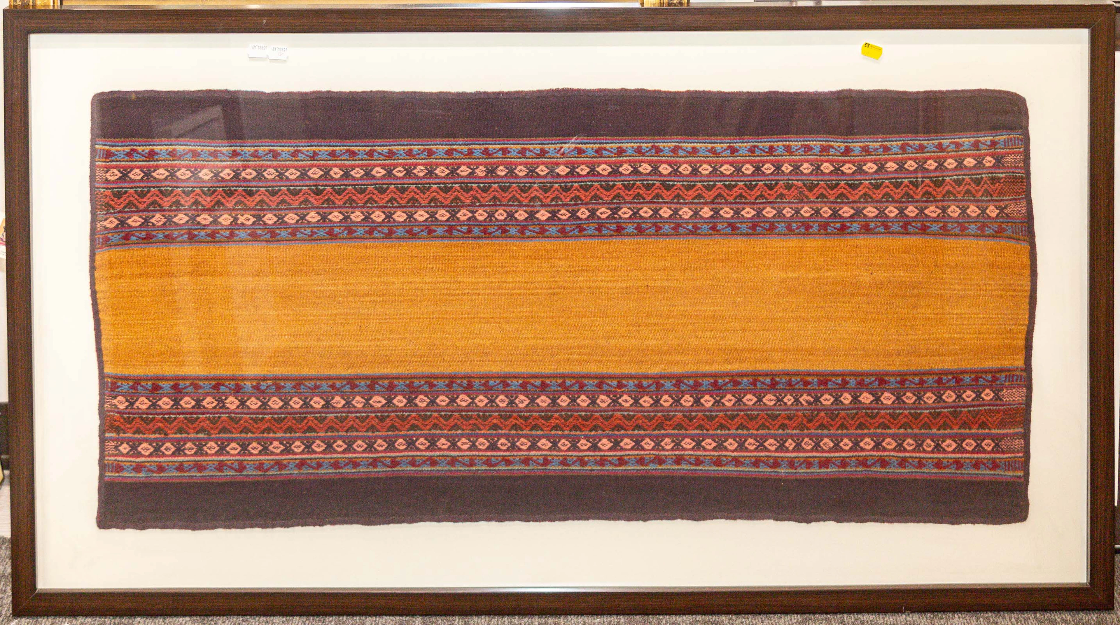 A Peruvian Hand-Woven Textile Panel, Framed