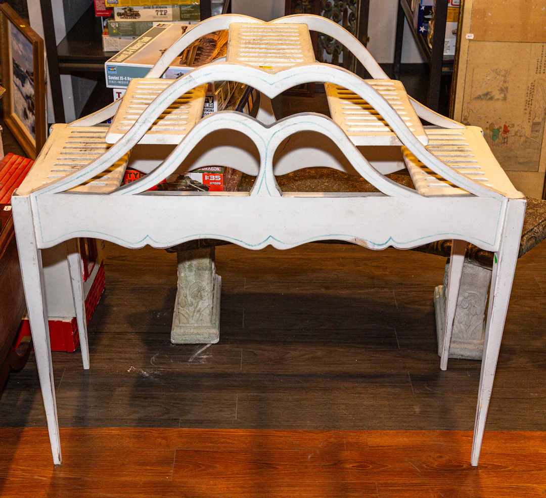 A French Provincial Style Painted Pine Etagere