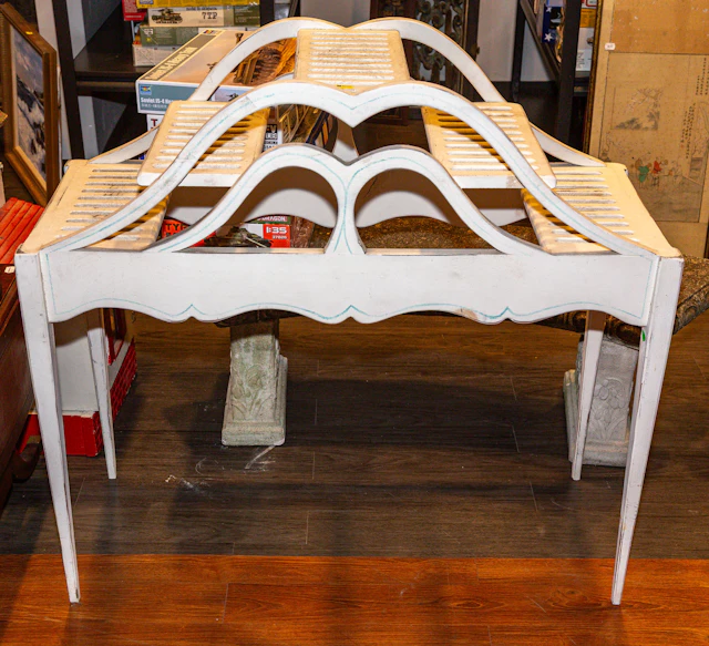 A French Provincial Style Painted Pine Etagere