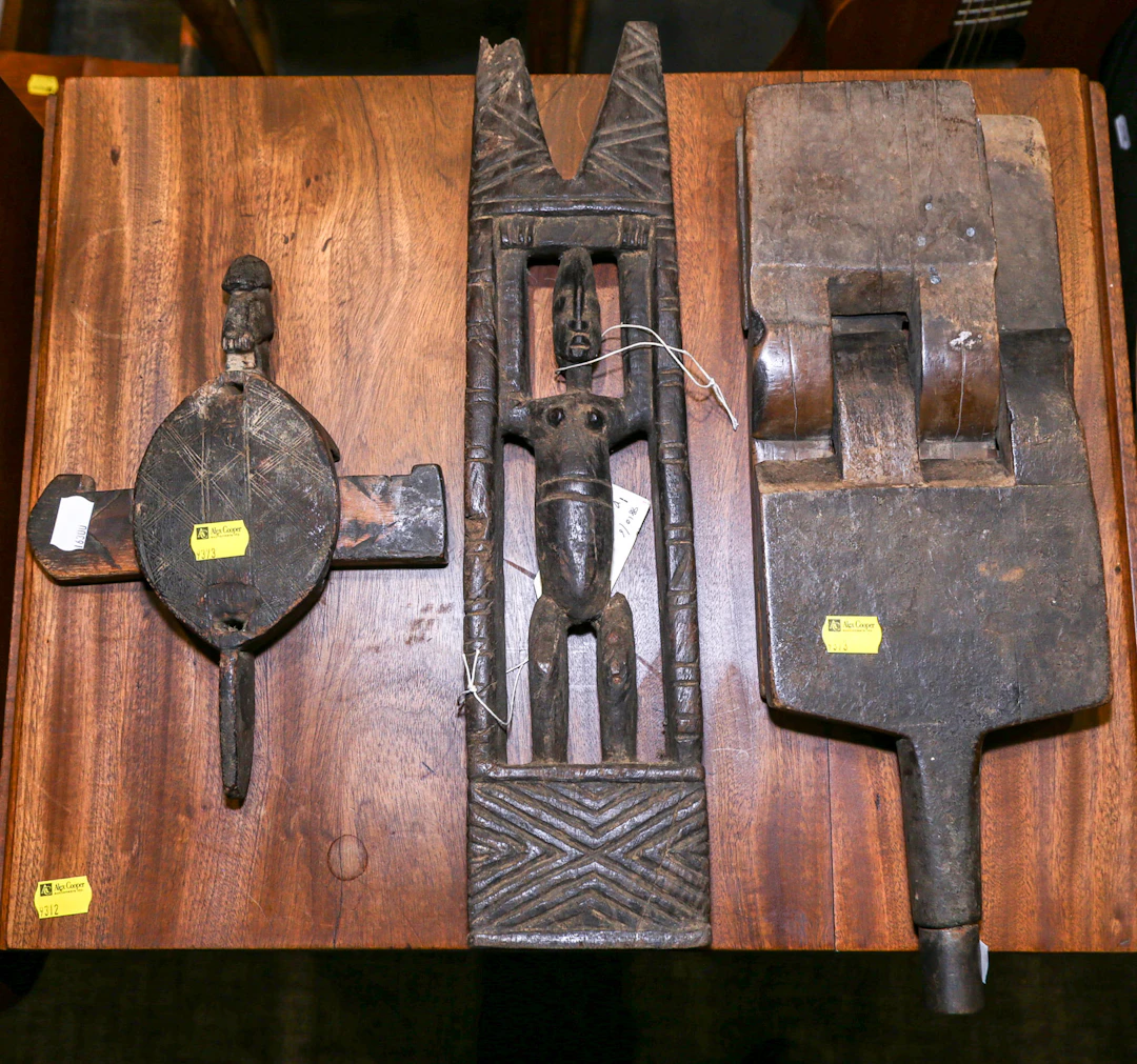 Three African Carved Wood Artifacts