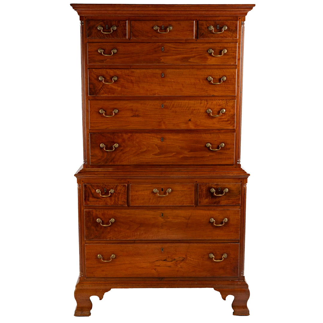 Pennsylvania Chippendale Walnut Chest on Chest