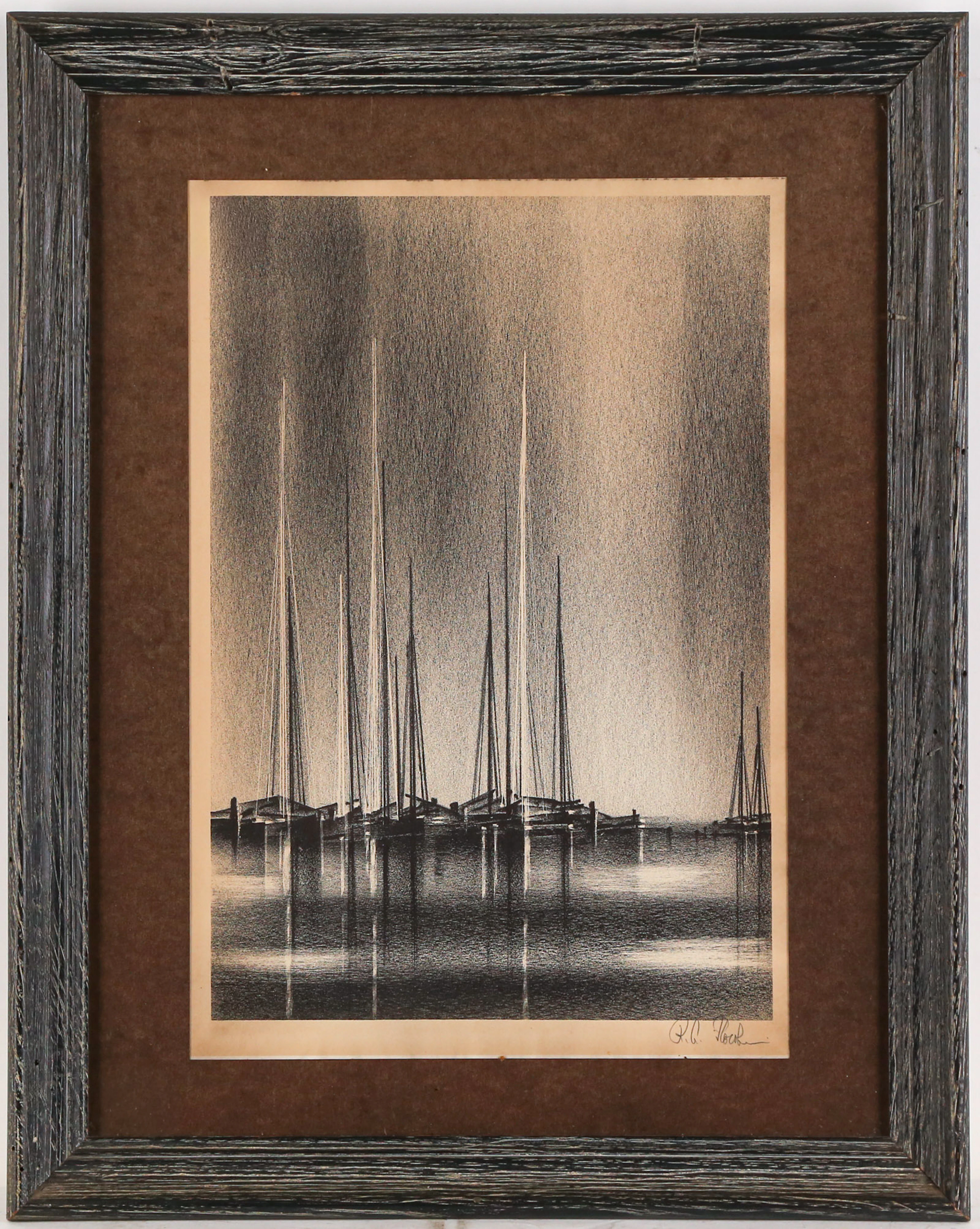 Richard Florsheim. "Becalmed," lithograph