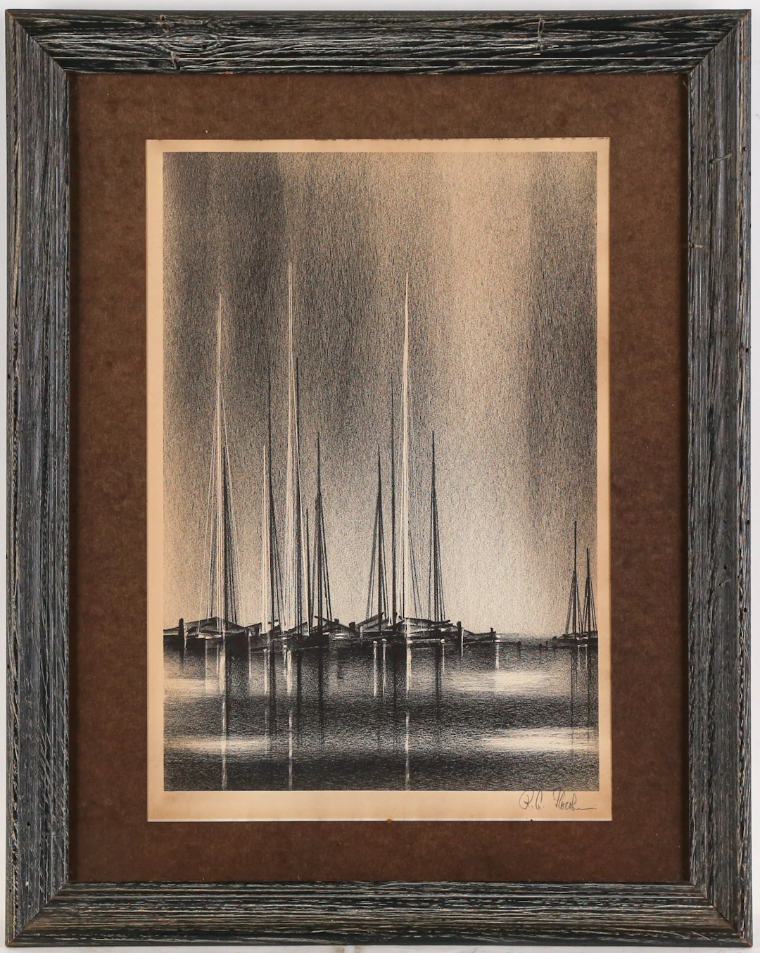 Richard Florsheim. "Becalmed," lithograph