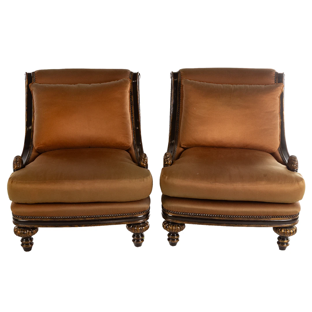 A Pair of Marge Carson Huntington Manor Lounge Chairs