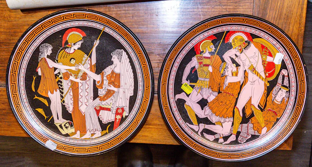 Two Greek Painted Terracotta Chargers