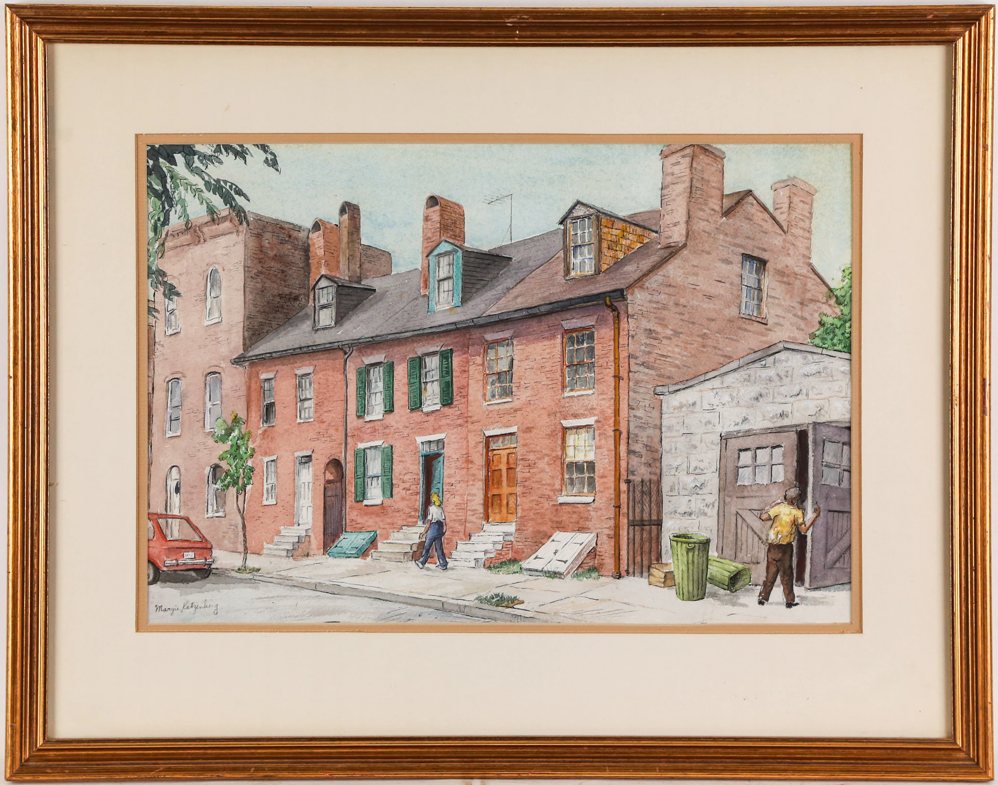 Margie Katzenberg. Baltimore Street Scene, watercolor