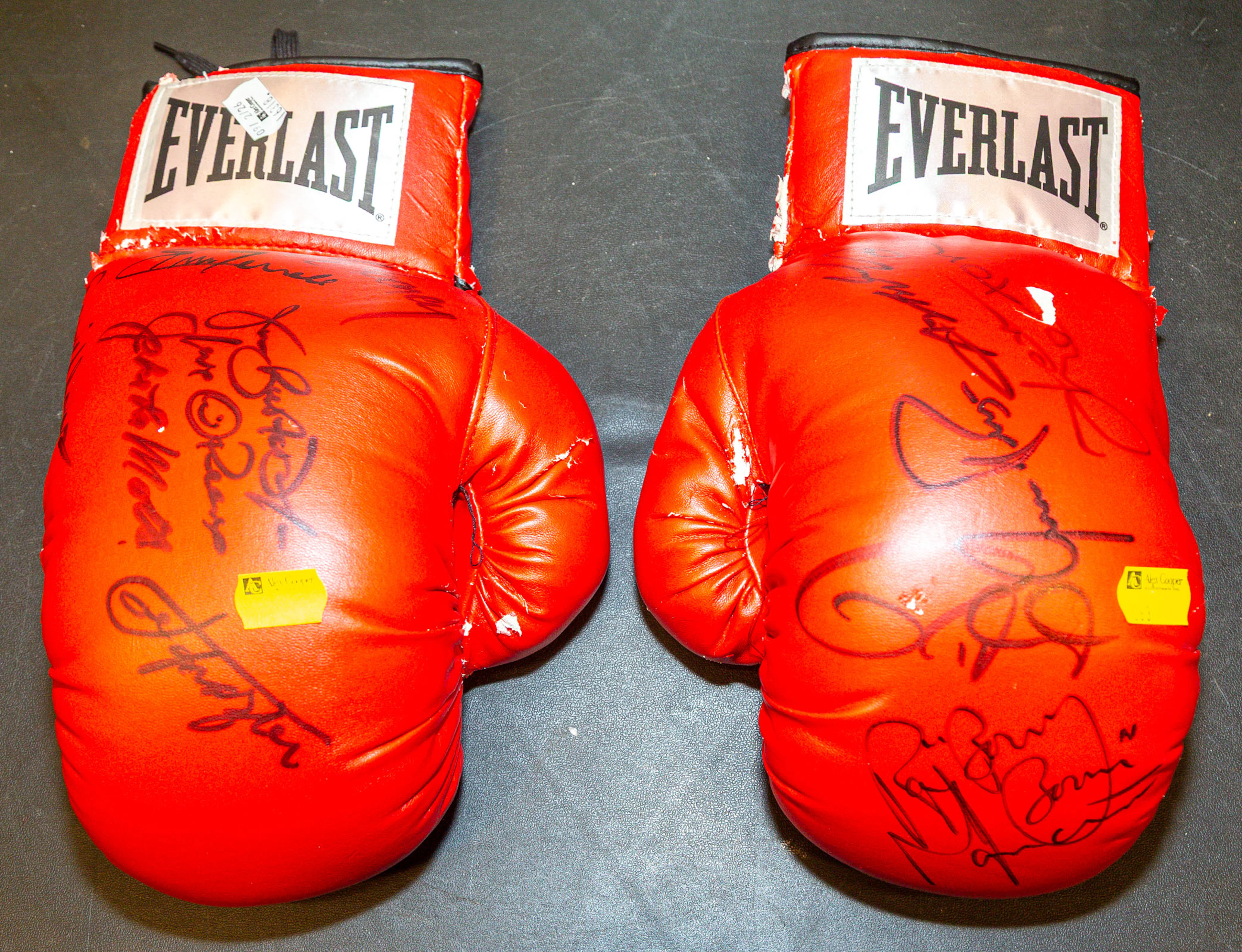 A Pair of Everlast Boxing Gloves, with Signatures
