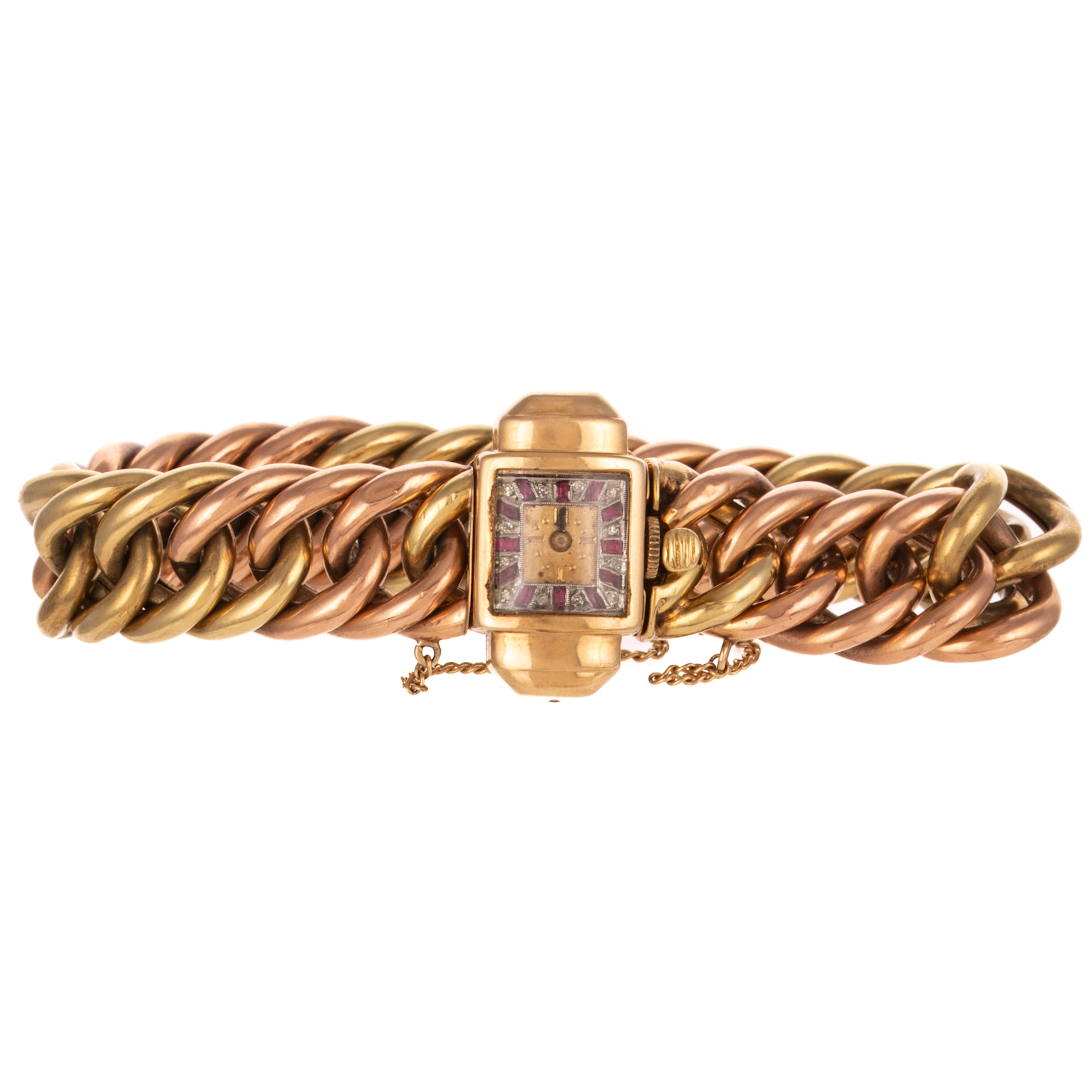 A Bi-Color Retro Dress Watch in 14K